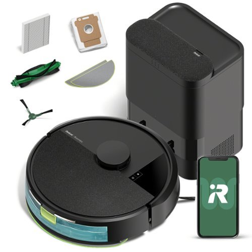 iRobot - Roomba 105 Combo Vacuum & Mop + AutoEmpty Dock - Self-Empties 75 Days, Intense Power-Lifting Suction, LiDAR Navigation - Black-Front_Standard 