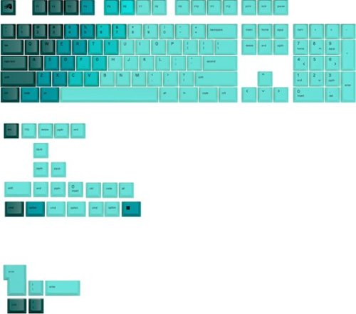 Glorious - GPBT Gradient Universal Keycap Set Compatible with Most 100% 85% 80% TKL 60% Compact 75% Mechanical Keyboards - Rainforest V2