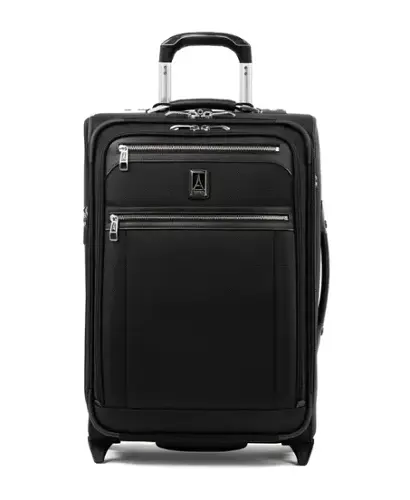 Front. Travelpro - Travelpro Platinum Elite Softside Expandable 22" Carry On Rollaboard - Shadow Black.