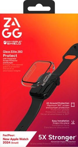 ZAGG InvisibleShield Glass Elite 360 Integrated Bumper + Screen Protection for Apple Watch Series 10 Small - Clear BUY IN UAE