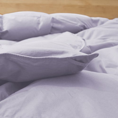 Puredown - Luxurious 300TC 100% Organic Cotton Down Feather Fiber Comforter, Full/Queen - Purple-Front_Standard 