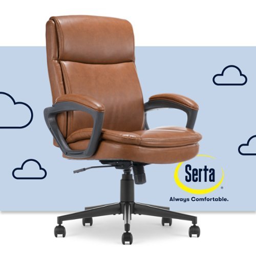 Serta - Comfort Ergo Ergonomic Executive Upholstered Office Chair - Cognac - Bonded Leather-Front_Standard 