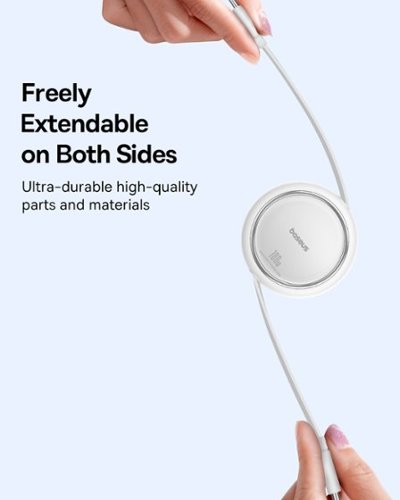 Baseus Free2Pull Mini 100W Retractable USB C Cable Fast Charging for iPhone 16 and Samsung 3.3ft White - White WHERE TO BUY