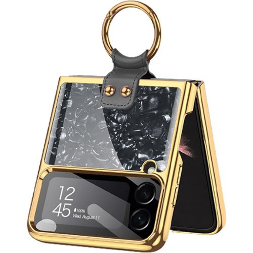 SaharaCase Marble with Ring Case for Samsung Galaxy Z Flip4 - Black WORLDWIDE DELIVERY