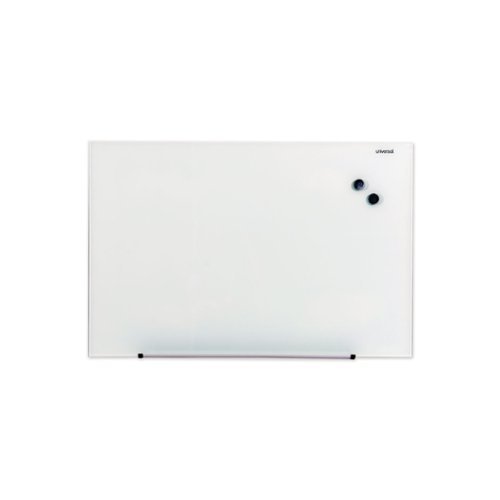 Universal - Frameless Magnetic Glass Marker Board, 36" x 24", Translucent Frost Surface-Front_Standard 