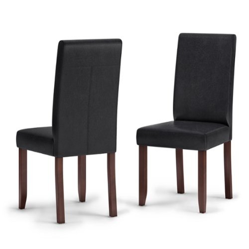 Simpli Home - Acadian Parson Dining Chair (Set of 2) - Distressed Black-Front_Standard 