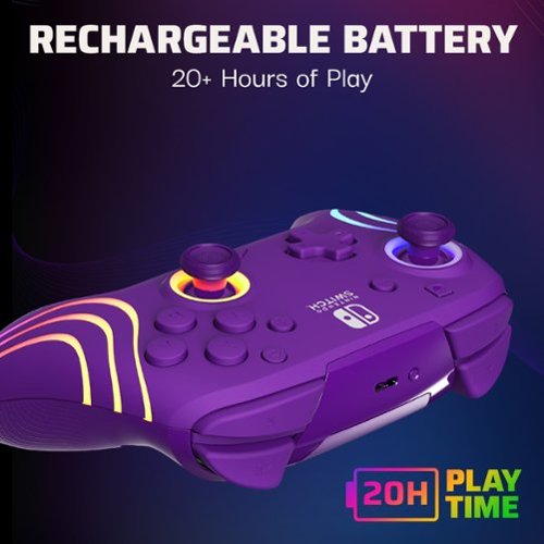 PDP Afterglow Wave Wireless RGB Gaming Controller for Nintendo Switch, Nintendo Switch 2 - Purple WORLDWIDE DELIVERY