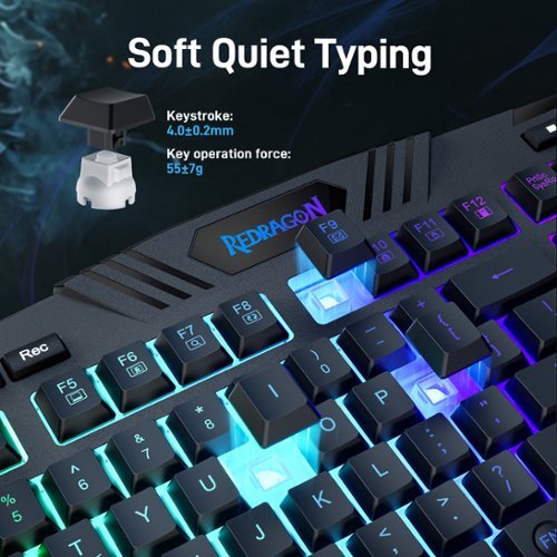 REDRAGON S101-4 Programmable Gaming Keyboard and Mouse Combo Set, RGB Backlit, 5 Macro Record Keys, US Layout and 7200DPI Mouse - Black GLOBAL SHIPPING