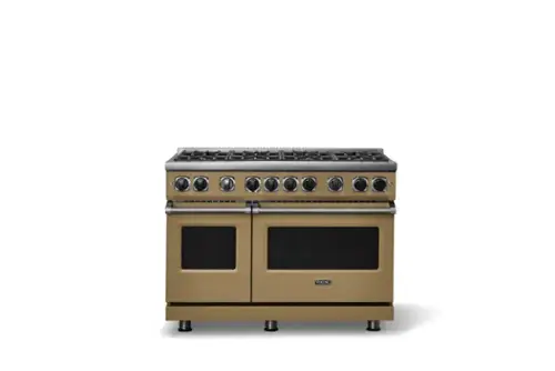 Front. Viking - 48"W. 7.3 Cu. Ft. Freestanding Sealed 8 Burner Gas Range - Golden Hour - Golden Hour.