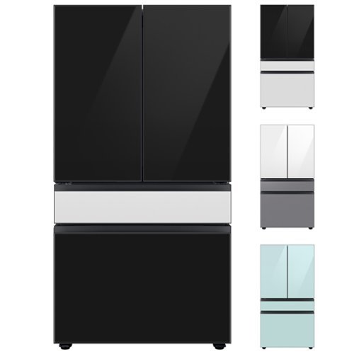 Samsung - BESPOKE 23 cu. ft. 4-Door French Door Counter Depth Smart Refrigerator with Beverage Center - Custom Panel Ready-Front_Standard 
