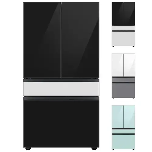 Front. Samsung - BESPOKE 29 cu. ft. 4-Door French Door Smart Refrigerator with Beverage Center - Custom Panel Ready.