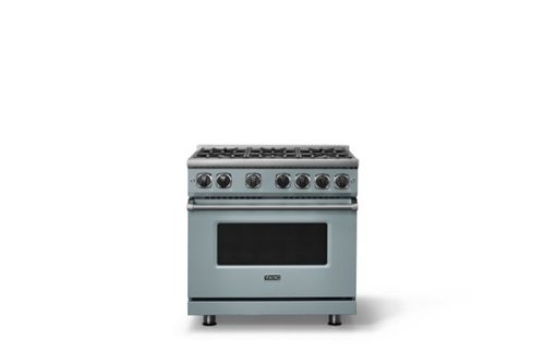 Viking - Pro 7 Series 5.6 Cu. Ft. Freestanding Sealed 4 Burner Gas Convection Range - November Sky - November Sky-Front_Standard 