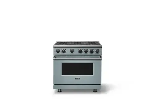 Front. Viking - Pro 7 Series 5.6 Cu. Ft. Freestanding Sealed 4 Burner Gas Convection Range - November Sky - November Sky.