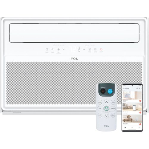 TCL - 550 Sq. Ft. 12,000 BTU Smart Inverter Window Air Conditioner with Supplemental Heat Function - White