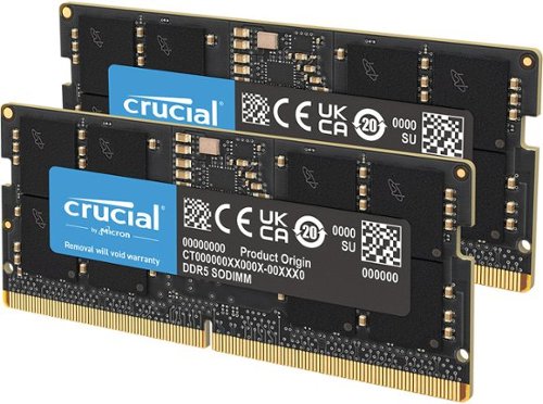 Crucial - 64GB Kit (2x32GB) DDR5 5600MHz C46 SODIMM Laptop Memory - Black
