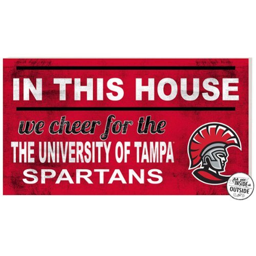 Jardine - University of Tampa Spartans 11'' x 20'' Indoor/Outdoor In This House Sign - Red-Front_Standard 