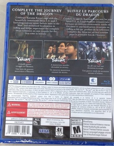 Playstation Yakuza Remastered Collection for PlayStation 4