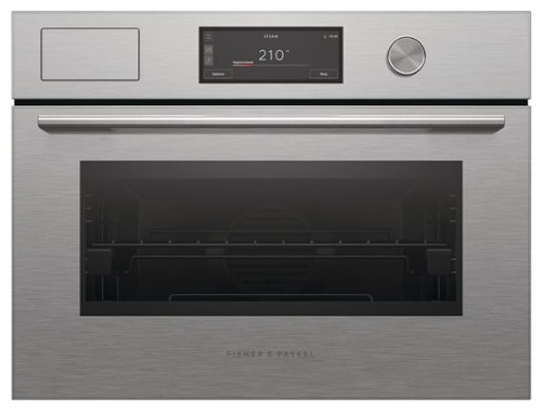 Fisher & Paykel - 24 " 1.9 Cu Ft Built-in Combination Steam Oven, 6.8" Touchscreen w/Dial -Compact - Brushed Silver