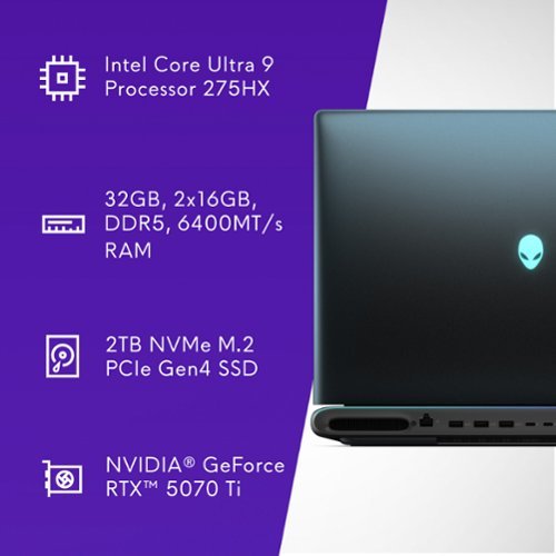 Alienware Area-51 18 300Hz Gaming Laptop WQXGA - Intel Core Ultra 9 275HX with 32GB Memory - NVIDIA GeForce RTX 5070 Ti - 2TB SDD - Liquid Teal BUY IN AUSTRALIA