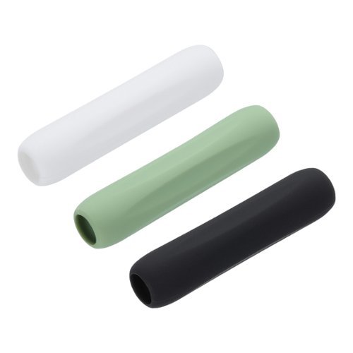 Unique Bargains - 3pcs Silicone Ergonomic Pen Grip Sleeve Holder for 1st & 2nd Gen Stylus Pens - Black White Green-Front_Standard 