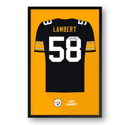 Sporticulture - Jack Lambert Pittsburgh Steelers Framed 14" x 20" Retired Jersey Art Print - Multicolor-Front_Standard 