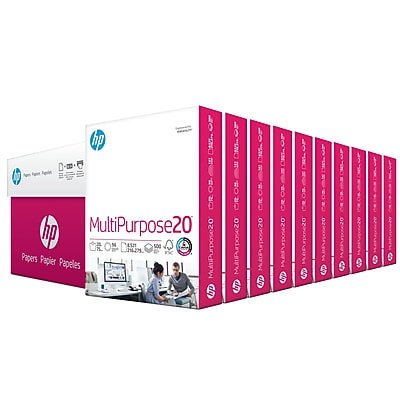 HP - 8.5" x 11" Multipurpose Paper, 20 lbs., 96 Brightness, 5000 Sheets/Carton (HPM1120) - White