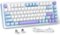 REDRAGON - Wireless Mechanical Gaming Keyboard with Gasket Mounted, RGB Backlit 81 Keys, 75% Layout, Hot-Swappable - Purple/White/Blue-Front_Standard