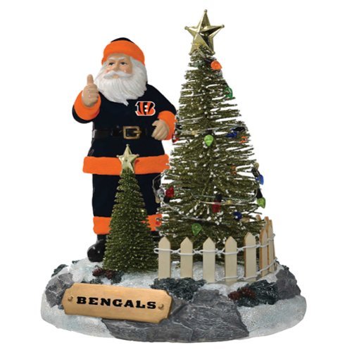 The Memory Company - Cincinnati Bengals Santa Figurine with LED Tree - Multicolor-Front_Standard 