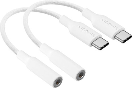 Insignia™ USB-C to Headphone Jack Adapter (2-Pack) - White BUY IN MIDDLE EAST