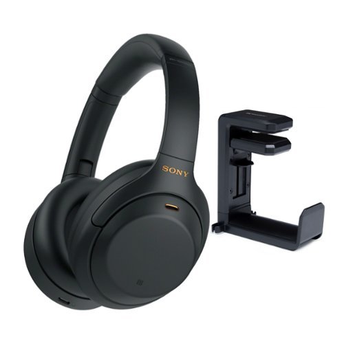 Sony - WH-1000XM4 Wireless Noise Canceling Over-Ear Headphones Bundle - Black-Front_Standard 