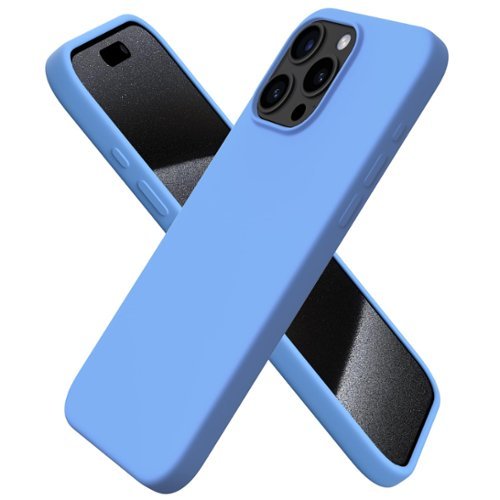 Ornarto - Compatible with iPhone 15 Pro Max Case 6.7", Slim Liquid Silicone Full Covered Protective Cover - Sky Blue-Front_Standard 
