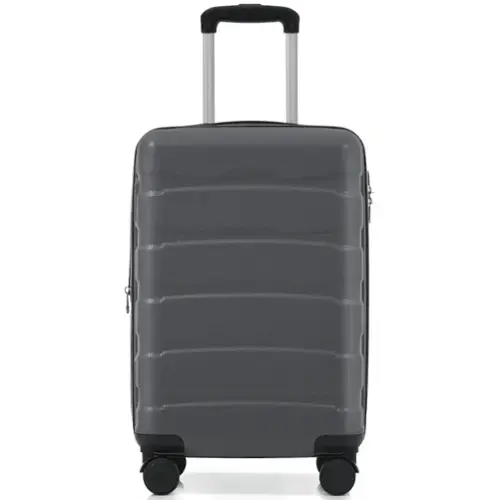 Front. PexFix - 20" Hardshell ABS Carry-On, Durable Expandable Travel Suitcase with Spinner Wheels, TSA Lock for Air Travel - Gray.