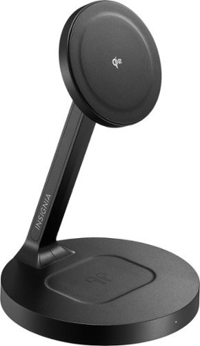 Insignia™ 20W Qi2 Certified Fast Charge 2-in-1 Wireless Charging Stand for iPhone, AirPods, and Other Wirelessly Charged Devices - Black BUY IN EUROPE