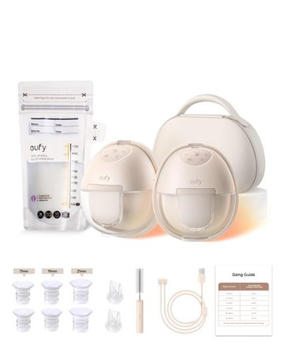 eufy - Heated Wearable Breast Pump S1 Pro with Milk Storage Bag, Hands‑Free in‑Bra, HeatFlow™ Tech, Wireless Charging Case - Brown-Front_Standard 