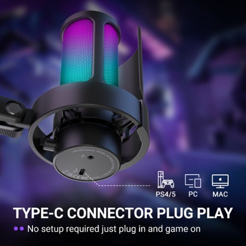 FIFINE USB Gaming Condenser Microphone Kit, PC Streaming Mic with RGB Lights, Mute, Gain Knob for Recording Podcast - Black WORLDWIDE DELIVERY