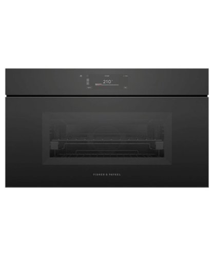 Fisher & Paykel - 30" 1.9 Cu. Ft. Single Combination Steam Oven, 6.8" Touchscreen, Handleless - Compact - Minimal (Soft - Black