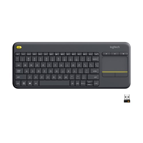  Logitech - K400 Plus TKL Wireless Membrane Keyboard for PC/TV/Laptop/Tablet with Built-in Touchpad - Black