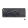 Logitech - K400 Plus TKL Wireless Membrane Keyboard for PC/TV/Laptop/Tablet with Built-in Touchpad - Black-Front_Standard
