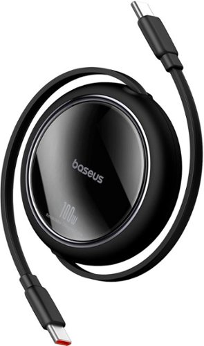 Baseus Free2Pull Mini 100W Retractable USB C Cable Fast Charging for iPhone 16 and Samsung 3.3ft Black - Black WORLDWIDE DELIVERY