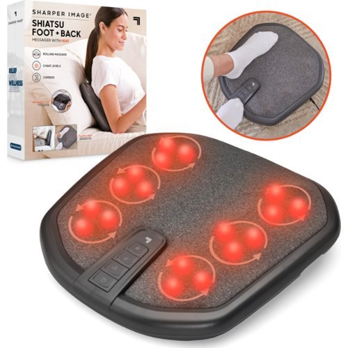 Sharper Image - Massager Foot and Back Shiatsu - Black