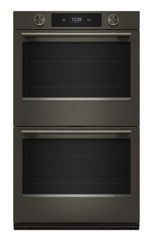 KitchenAid - 30" Smart Built-In Double Electric Wall Oven with Intelligent Cooking Camera - Black Ore