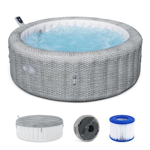 Bestway - SaluSpa Bali Smart AirJet Inflatable Hot Tub w/ EnergySense Cover - Gray-Front_Standard 