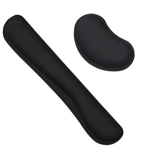 Kitcheniva - Keyboard & Mouse Wrist Rest Pad Set - Black-Front_Standard 