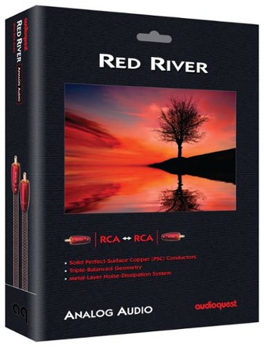 AudioQuest Red River RCA > RCA 6.5' Analog  Audio Interconnect Cable - Red on Black WORLDWIDE DELIVERY