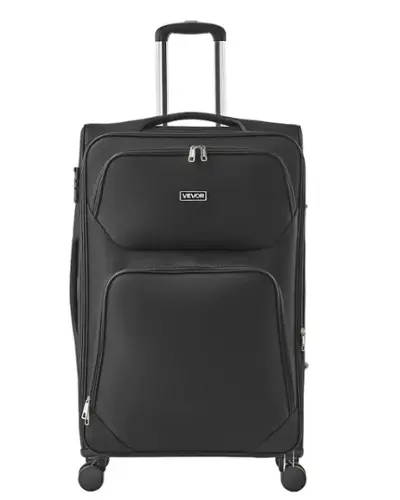 Front. VEVOR - Softside Expandable Luggage with Spinner Wheels, 28-Inch Softside Checked Large Luggage, Lightweight Checked Suitcase - Black.