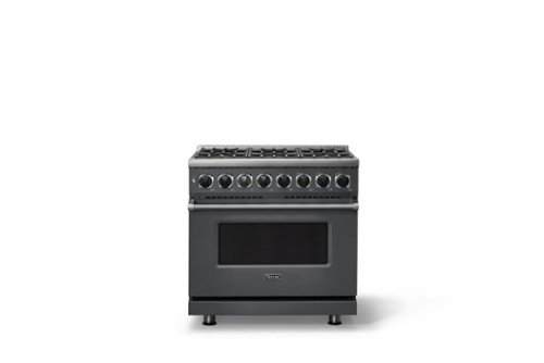 Viking - 36 in. Wide 6 Burner Freestanding 7 Series Dual Fuel Self-Clean Range - Cast Black-Front_Standard 