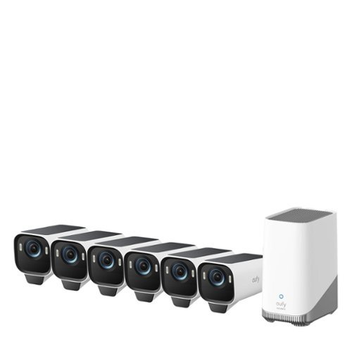 eufy - eufyCam S3 Pro 6-Cam Kit, MaxColor Night Vision, 4K Solar Security Camera, Face Recognition AI, No Monthly Fee - White-Front_Standard 
