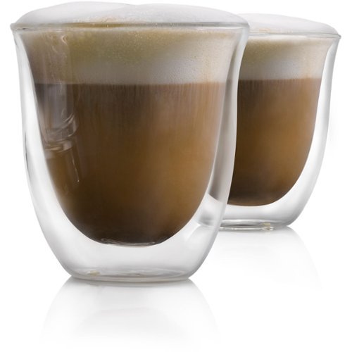 De'Longhi 6 Piece Glass Set - 2 Cappuccino (9.1 fl. oz.), 2 Cold Brew (10.1 fl. oz.), and 2 Thermal (16.2 fl. oz.) - No Color WORLDWIDE DELIVERY