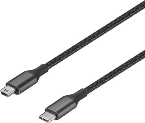 Insignia™ - 6-Foot USB-C to Mini-B Charge-and-Sync Cable - Black