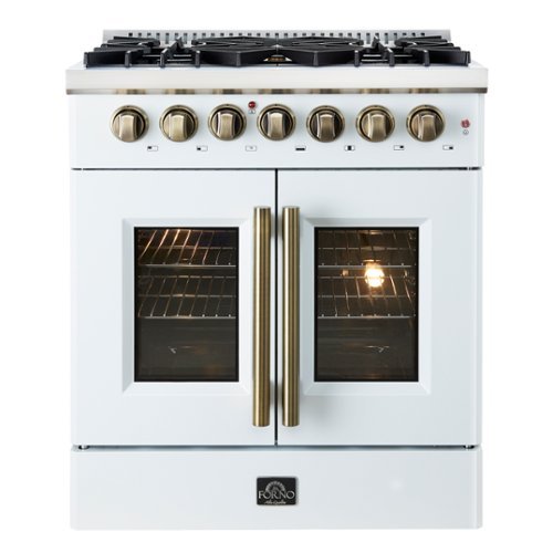 Forno Appliances - Galiano 4.32 Cu. Ft. Freestanding Dual Fuel True Convection Range - White-Front_Standard 